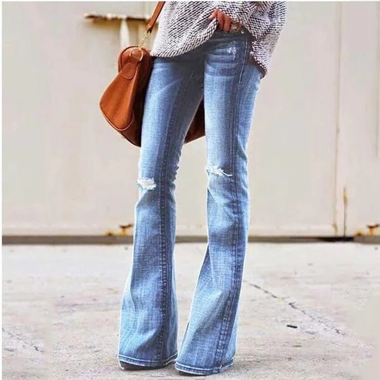 Walburga™ | Zerrissene Flared Jeans für Frauen