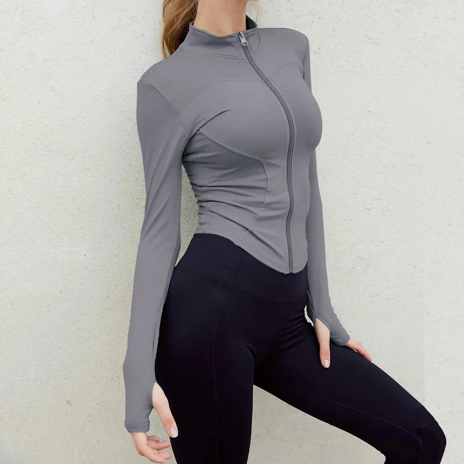 ZenFit™ | Zip Yoga Jacke mit Daumenlöchern