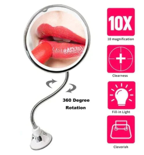Vanity Clarity™ | LED-Vergrößerungsspiegel für Make-up mit Saugnapf